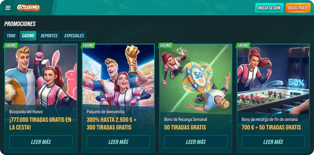 bonos del casino golisimo