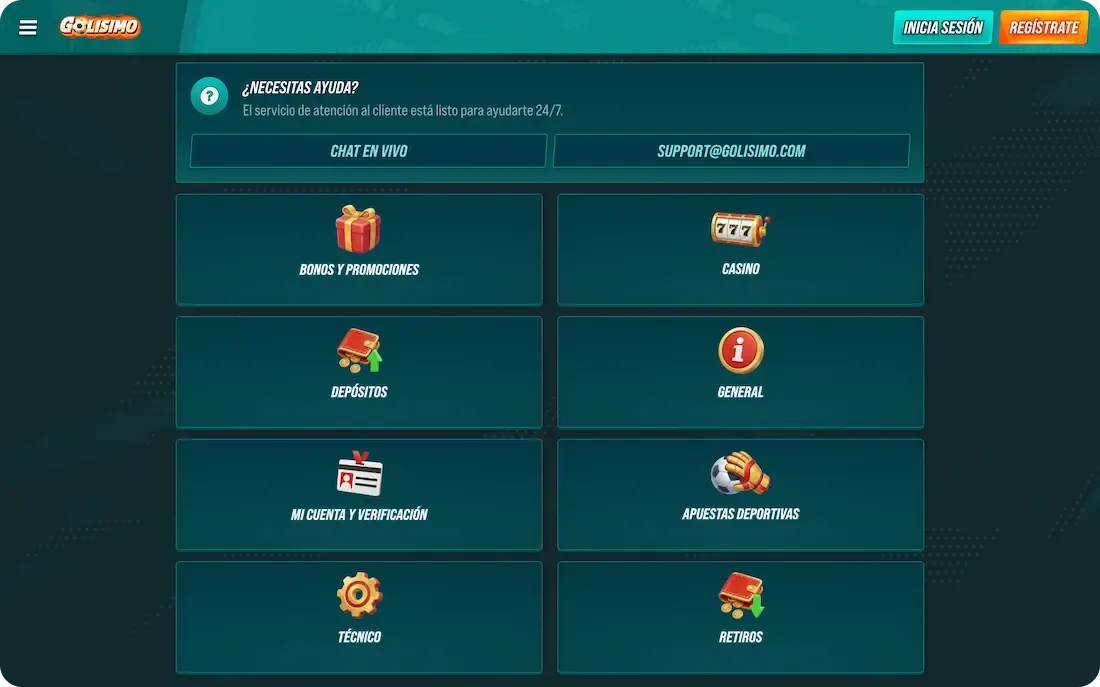 ayuda del casino golisimo